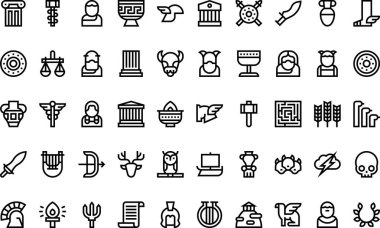 Greek mythology icons  High-Quality Vector Icons Collection with Editable Stroke. Ideal for Professional and Creative Projects. clipart