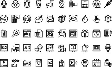 Blogger and influencer icons  High-Quality Vector Icons Collection with Editable Stroke. Ideal for Professional and Creative Projects. clipart