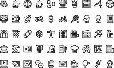 Hobbies and freetime icons  High-Quality Vector Icons Collection with Editable Stroke. Ideal for Professional and Creative Projects. clipart