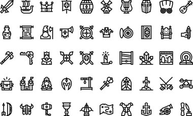 Medieval icons  High-Quality Vector Icons Collection with Editable Stroke. Ideal for Professional and Creative Projects. clipart