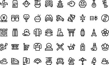 Japan icons High-Quality Vector Icons Collection with Editable Stroke. Ideal for Professional and Creative Projects. clipart