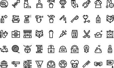 Cats Yüksek Kaliteli Vektör Simgeleri Koleksiyonu Düzenlenebilir Vuruşlu simgeleri. Profesyonel ve Yaratıcı Projeler için ideal.