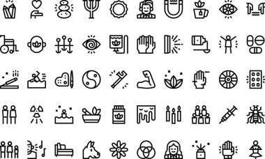 Terapi simgeleri: Düzenlenebilir Vuruşlu Yüksek Kalite Vektör Simgeleri Koleksiyonu. Profesyonel ve Yaratıcı Projeler için ideal.