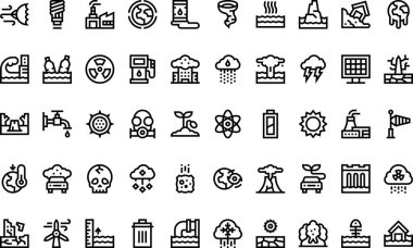 Düzenlenebilir Vuruşlu İklim Değişikliği Simgeleri Yüksek Kaliteli Vektör Simgeleri Koleksiyonu. Profesyonel ve Yaratıcı Projeler için ideal.