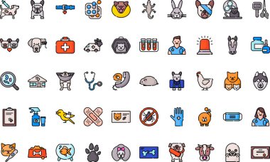 Düzenlenebilir Vuruşlu Veteriner Simgeleri Yüksek Kaliteli Vektör Simgeleri Koleksiyonu. Profesyonel ve Yaratıcı Projeler için ideal.
