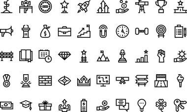 Motivasyon simgeleri: Düzenlenebilir Vuruşlu Yüksek Kalite Vektör Simgeleri Koleksiyonu. Profesyonel ve Yaratıcı Projeler için ideal