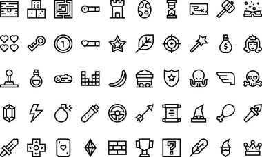 Video game elements icons High-Quality Vector Icons Collection with Editable Stroke. Ideal for Professional and Creative Projects clipart