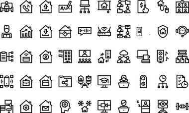 Düzenlenebilir Vuruşlu Ev simgeleri Yüksek Kalite Vektör Simgeleri Koleksiyonundan çalış. Profesyonel ve Yaratıcı Projeler için ideal