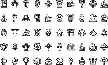 Cultures icons High-Quality Vector Icons Collection with Editable Stroke. Ideal for Professional and Creative Projects clipart