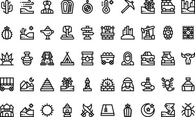 Desert icons High-Quality Vector Icons Collection with Editable Stroke. Ideal for Professional and Creative Projects clipart