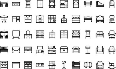 Furnitures High-Quality Vector Icons Collection with Editable Stroke. Ideal for Professional and Creative Projects. clipart