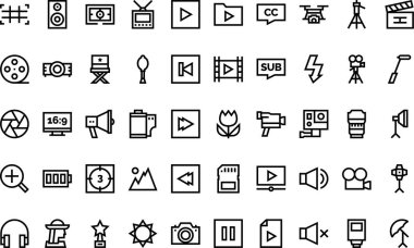 Video studio icons High-Quality Vector Icons Collection with Editable Stroke. Ideal for Professional and Creative Projects. clipart