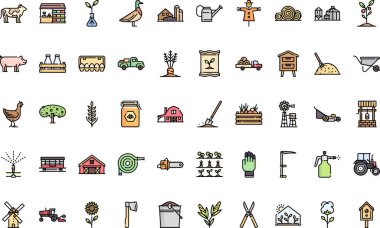 Düzenlenebilir Vuruşlu Tarım Yüksek Kaliteli Vektör Simgeleri Koleksiyonu. Profesyonel ve Yaratıcı Projeler için ideal.