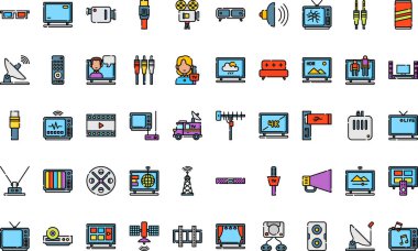 Television icons High-Quality Vector Icons Collection with Editable Stroke. Ideal for Professional and Creative Projects. clipart