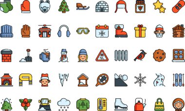 Kış simgeleri Yüksek Kalite Vektör Simgeleri Düzenlenebilir Vuruşla Koleksiyonu. Profesyonel ve Yaratıcı Projeler için ideal.