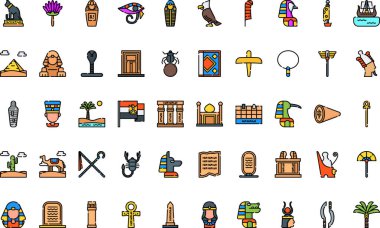 Mısır Yüksek Kaliteli Vektör Simgesi Koleksiyonu Düzenlenebilir Darbe ile. Profesyonel ve Yaratıcı Projeler için ideal.