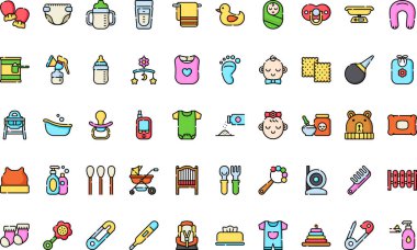 Düzenlenebilir Vuruşlu Bebek Yüksek Kaliteli Vektör Simgeleri Koleksiyonu. Profesyonel ve Yaratıcı Projeler için ideal.