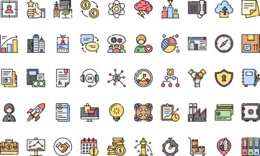 Düzenlenebilir Vuruşlu İş Yüksek Kaliteli Vektör Simgeleri Koleksiyonu. Profesyonel ve Yaratıcı Projeler için ideal.