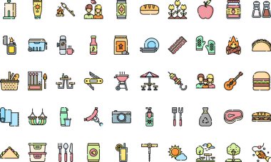 Düzenlenebilir Vuruşlu Piknik Simgeleri Yüksek Kaliteli Vektör Simgeleri Koleksiyonu. Profesyonel ve Yaratıcı Projeler için ideal.