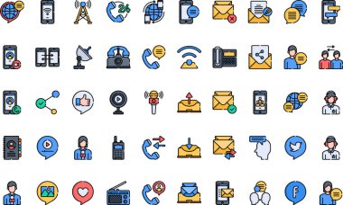 Düzenlenebilir Vuruşla İletişim Yüksek Kaliteli Vektör Simgeleri Koleksiyonu. Profesyonel ve Yaratıcı Projeler için ideal.
