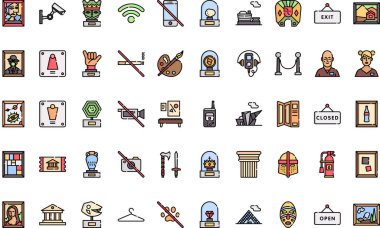 Müze simgeleri: Düzenlenebilir Vuruşlu Yüksek Kalite Vektör Simgeleri Koleksiyonu. Profesyonel ve Yaratıcı Projeler için ideal.