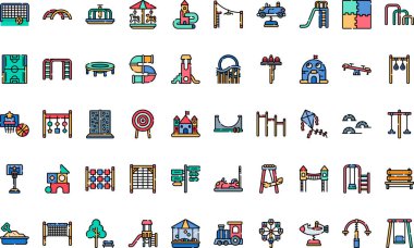 Oyun alanı simgeleri Düzenlenebilir Vuruşlu Yüksek Kaliteli Vektör Simgeleri Koleksiyonu. Profesyonel ve Yaratıcı Projeler için ideal.