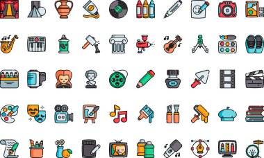 Güzel Sanatlar ikonları Yüksek Kaliteli Vektör Simgeleri Koleksiyonu Düzenlenebilir Vuruşlu. Profesyonel ve Yaratıcı Projeler için ideal.