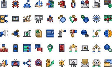 Düzenlenebilir Vuruşlu Yüksek Kalite Vektör Simgeleri Koleksiyonu pazarlama simgeleri. Profesyonel ve Yaratıcı Projeler için ideal.