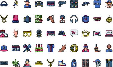 Düzenlenebilir Vuruşlu Yüksek Kaliteli Vektör Simgeleri Koleksiyonu. Profesyonel ve Yaratıcı Projeler için ideal.