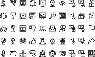 Videoblogger icons High-Quality Vector Icons Collection with Editable Stroke. Ideal for Professional and Creative Projects. clipart