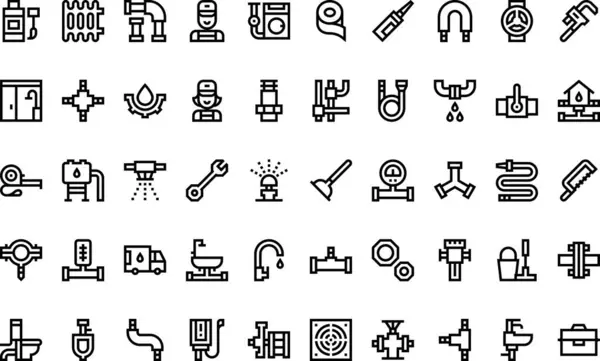 Tesisatçı Simgeleri Düzenlenebilir Vuruşlarla Yüksek Kalite Vektör Simgeleri Koleksiyonu. Profesyonel ve Yaratıcı Projeler için ideal.