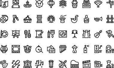 Cultural activities icons High-Quality Vector Icons Collection with Editable Stroke. Ideal for Professional and Creative Projects. clipart