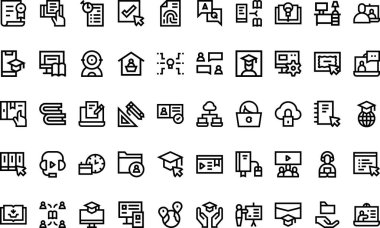 Online learning icons High-Quality Vector Icons Collection with Editable Stroke. Ideal for Professional and Creative Projects clipart