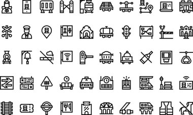 Railway icons High-Quality Vector Icons Collection with Editable Stroke. Ideal for Professional and Creative Projects clipart