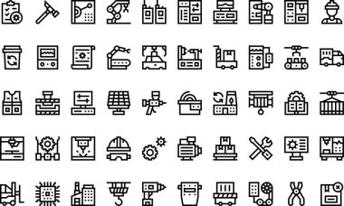 Manufacturing icons High-Quality Vector Icons Collection with Editable Stroke. Ideal for Professional and Creative Projects clipart