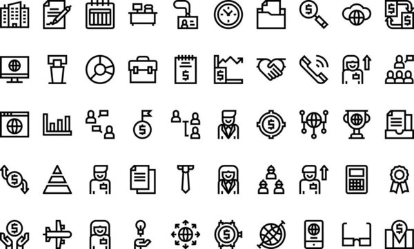 Бизнес-менеджмент - это высококачественные векторные иконки с таблицей. Идеально подходит для профессиональных и творческих проектов
