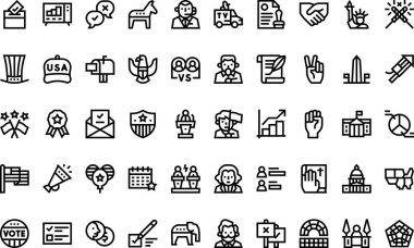 Birleşik Devletler başkanlık seçim simgeleri Yüksek Kalite Vektör Simgeleri Koleksiyonu ve Düzenlenebilir Darbe. Profesyonel ve Yaratıcı Projeler için ideal