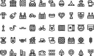 Almanya, Düzenlenebilir Vuruşla Yüksek Kalite Vektör Simgeleri Koleksiyonunu simgeledi. Profesyonel ve Yaratıcı Projeler için ideal