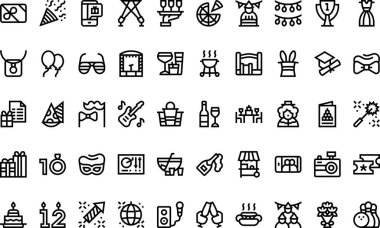 Party and celebration icons High-Quality Vector Icons Collection with Editable Stroke. Ideal for Professional and Creative Projects clipart