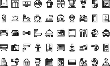 Hotel icons High-Quality Vector Icons Collection with Editable Stroke. Ideal for Professional and Creative Projects clipart