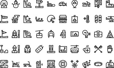 Kayak merkezi simgeleri Düzenlenebilir Vuruşlu Yüksek Kaliteli Vektör Simgeleri Koleksiyonu. Profesyonel ve Yaratıcı Projeler için ideal