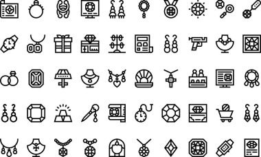 Düzenlenebilir Vuruşlu Mücevher Simgeleri Yüksek Kaliteli Vektör Simgeleri Koleksiyonu. Profesyonel ve Yaratıcı Projeler için ideal