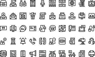 Diyalog varlıkları, Düzenlenebilir Vuruşlu Yüksek Kalite Vektör Simgeleri Koleksiyonu simgeleri. Profesyonel ve Yaratıcı Projeler için ideal