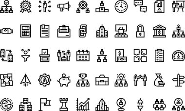 İş birliği, Düzenlenebilir Vuruşlu Yüksek Kalite Vektör Simgeleri Koleksiyonunu simgeler. Profesyonel ve Yaratıcı Projeler için ideal