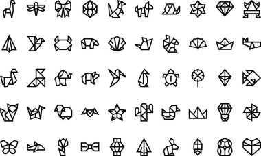 Origami icons High-Quality Vector Icons Collection with Editable Stroke. Ideal for Professional and Creative Projects clipart