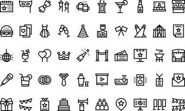 Düzenlenebilir Vuruşlu Olay Simgeleri Yüksek Kalite Vektör Simgeleri Koleksiyonu. Profesyonel ve Yaratıcı Projeler için ideal