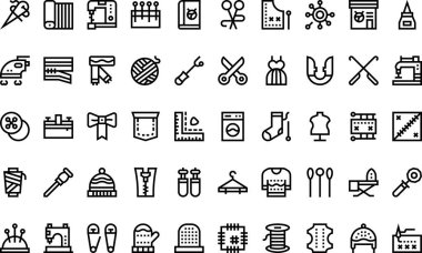 Düzenlenebilir Vuruşla Yüksek Kalite Vektör Simgeleri Koleksiyonu Dikiliyor. Profesyonel ve Yaratıcı Projeler için ideal