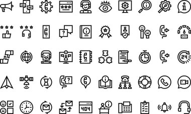 Müşteri hizmetleri simgeleri Düzenlenebilir Vuruşlu Yüksek Kaliteli Vektör Simgeleri Koleksiyonu. Profesyonel ve Yaratıcı Projeler için ideal