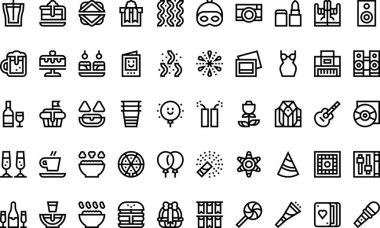 Party season icons High-Quality Vector Icons Collection with Editable Stroke. Ideal for Professional and Creative Projects clipart