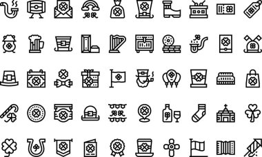 St patricks, Düzenlenebilir Vuruşlarla Yüksek Kalite Vektör Simgeleri Koleksiyonu simgeleri. Profesyonel ve Yaratıcı Projeler için ideal